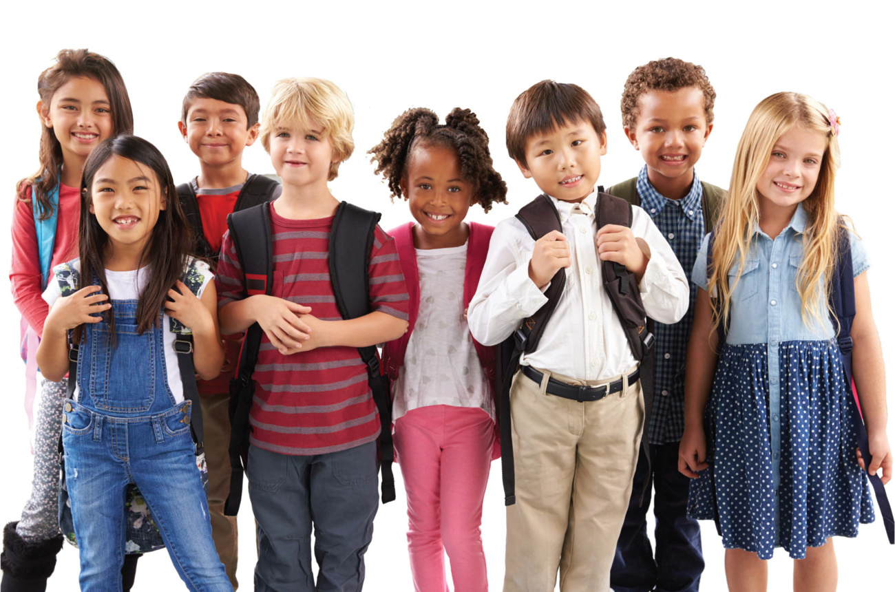 kids with backpacks ready for school